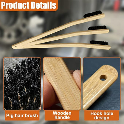3PCS Car Cleaning Brush, 15.5 Inch Long Handle Tire Wash Brush, Small Car Detailing Brush for Wheel Rims & Fenders, Universal Brushes Set for Vehicle Interior, Home (38CM-14.9IN)