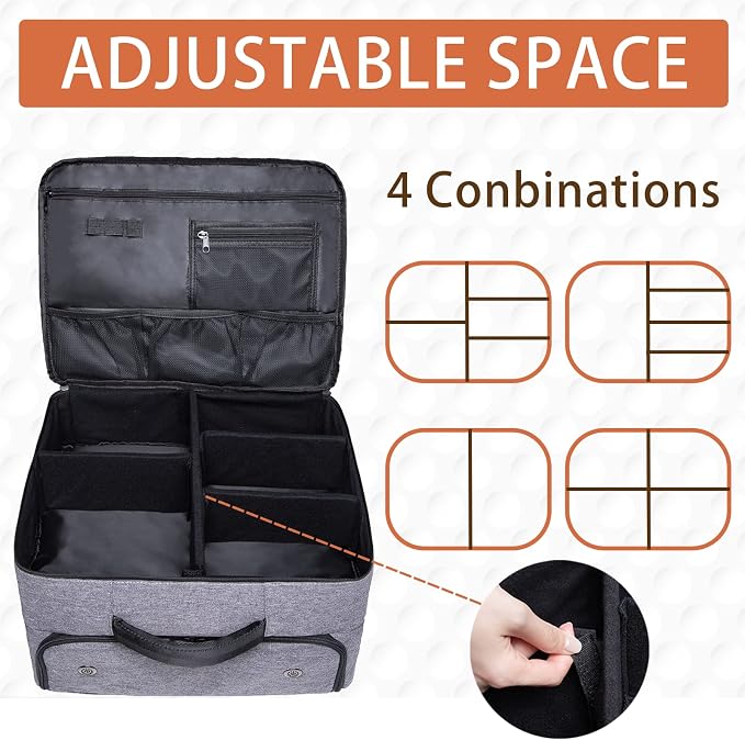 Golf Trunk Organizer 2 Layer, Car Golf Organizer with Ventilated Compartment for 2 Pair Shoes, Golf Trunk Storage Locker for Golf Accessories, Balls, Tees, Clothes, Gloves, Golf Gifts for Men