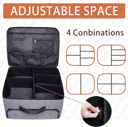 Golf Trunk Organizer 2 Layer, Car Golf Organizer with Ventilated Compartment for 2 Pair Shoes, Golf Trunk Storage Locker for Golf Accessories, Balls, Tees, Clothes, Gloves, Golf Gifts for Men