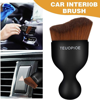 Car Interior Cleaning Brush, Car Duster Interior,Car Detailing Brush Dusting Brush,Car Interior Cleaning Tool, Auto Soft Hair Car Brush,Auto Interior Dust Brush for Air Vents（Bronze）
