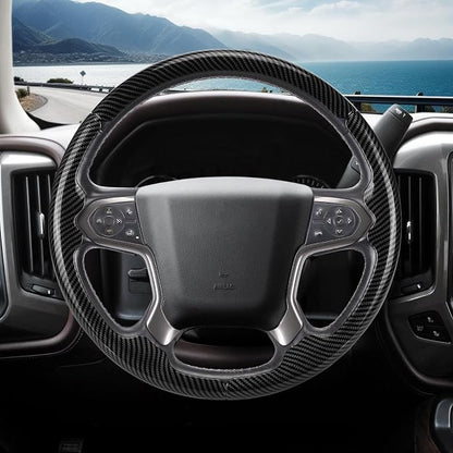 Steering Wheel Cover for Chevy Silverado 1500 2014-2018/2500 2500HD 3500 3500HD 2015-2019/ 4500HD 5500HD 6500HD 2019-2024/ Suburban Tahoe 2015-2020/ Traverse 2018-2023 Chevrolet
