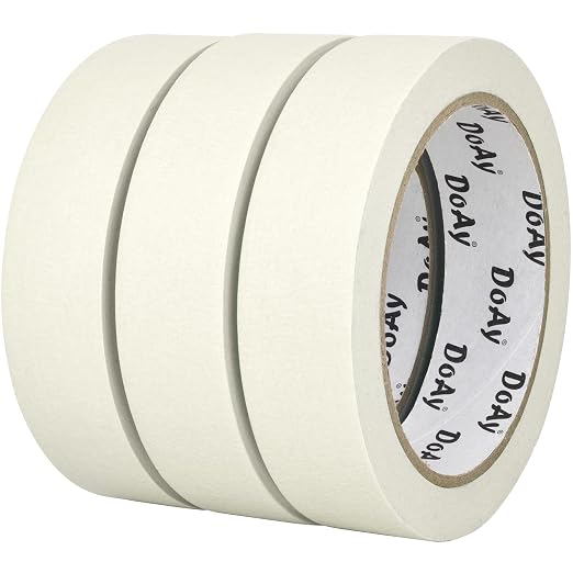 3 Pack White Painters Tape - Masking Tape 1 Inch Wide - Multi-Surface, Smart Adhesion, Indoor & Outdoor - 270FT Total - Paint Tape for Artist, DIY, Labeling, Art, Car, General Purpose (#3910)