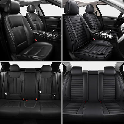 MINGBRON Car Seat Covers,Car Seat Protector Waterproof,Seat Covers Full Set, Car Seat Protectors,Automotive Seat Covers Fit for Most Cars Black