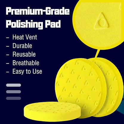 5.5IN Buffing Pads, Polishing Pad 3 Pcs 5.5 INCH Yellow Medium Cut Pad, High-Density Foam Buffing Pads for Car Boat Buffer Compounding, Polishing and Waxing