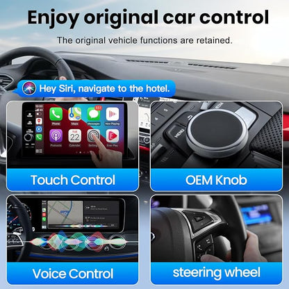 MMB Wireless CarPlay Adapter for iPhone, 2-in-1 Wireless CarPlays & Android Auto Adapter, Convert Wired to Wireless CarPlay,Plug & Play,Auto Reconnect, No Delay, USB-A/Type-C for iOS 10+ & Android 11+