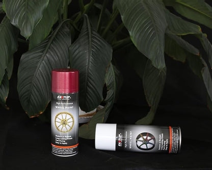 EASTUP Premium Metallic Flash Dark Red Burgundy Acrylic Enamel Wheel Paint - Brilliant Finish, High Durability, Fade-resistant, Quick Drying Rim Coating Spray Paint.