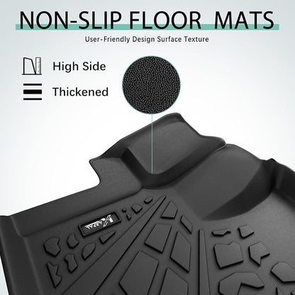 KARPAL Floor Mats for 2020-2026 Ford Transit/E-Transit with Vinyl Flooring (No Transit Connect), Custom Fit TPE All Weather Ford Transit Accessories Front Floor Liner