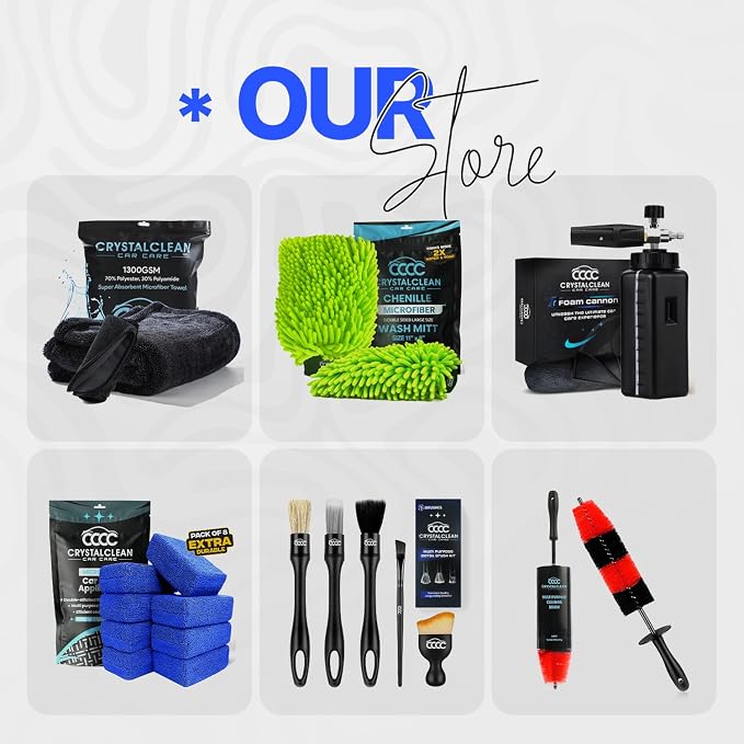 Crystal Clean Tire Brush for Wheels, Rims & Mats - Nylon Bristle Car Wheel Brush for Detailing Carpet & Tires - Durable, Non-Slip Handle Tire Scrub Brush for Bikes, Trucks & Everything in Between