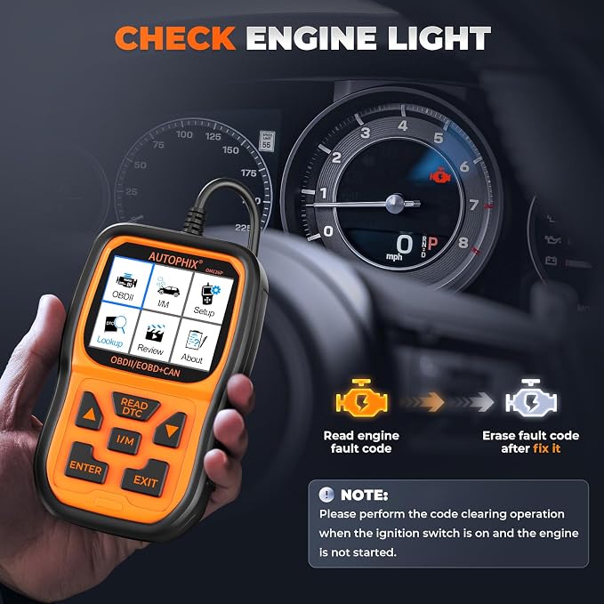 AUTOPHIX OM126P OBD2 Scanner, Check Engine Light Code Reader, Car Code Scanner for Automotive Diagnostic, Read & Clear Fault Code, Pass Smog Test, Live Data, for All US Cars After 1996