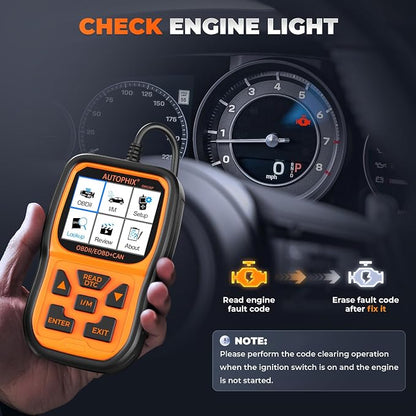 AUTOPHIX OM126P OBD2 Scanner, Check Engine Light Code Reader, Car Code Scanner for Automotive Diagnostic, Read & Clear Fault Code, Pass Smog Test, Live Data, for All US Cars After 1996