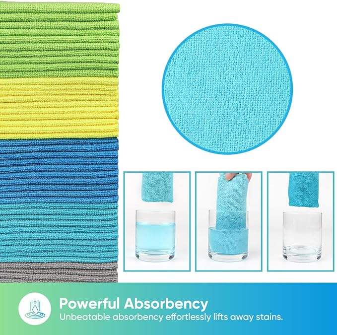 HOMEXCEL 400 Pack Microfiber Cleaning Cloths, Microfiber Towels for Cars, Lint Free & Scratch-Free Bulk Cleaning Rags for House, Kitchen, Car and Shop, Absorbent Cleaning Towels 11.5 x 11.5 inch
