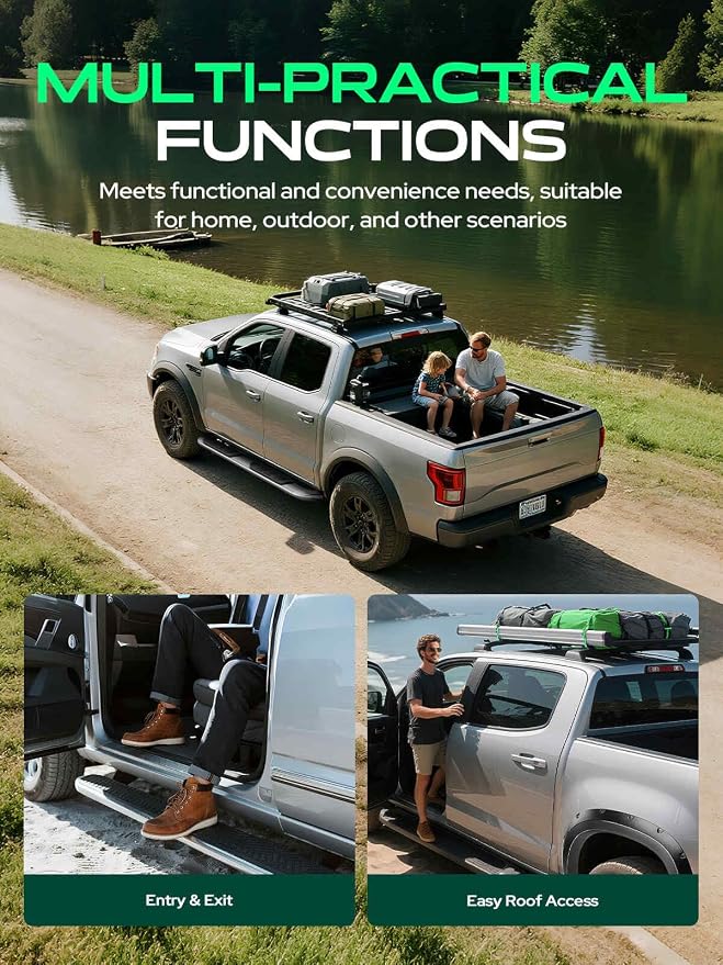 YHTAUTO 5 Inch Running Boards Side Steps Fit Ford F-150 2015-2026, F150 Lightning 2022-2026, F350/250/450/550 Super Duty 2017-2026 (Crew Cab/SuperCrew) Oval Bent Ends Stainless Steel Polished Chrome