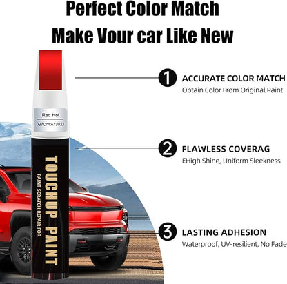 Red Hot(G7C/WA130X) Car Paint Touch Up Pen Compatible with Chevy, 2-In-1 Color Accurate Touch Up Car Scratch Repair Paint Exact Match Chevy Series Automotive Scratch Remover for Nicks & Chips Repair