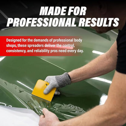LAUCO Auto Body Filler Yellow Spreaders (Pack of 50) - Size 5" Reusable Plastic Spreader for Automotive Fillers, Putties, Glazes, Caulks and Paint - Easy Application