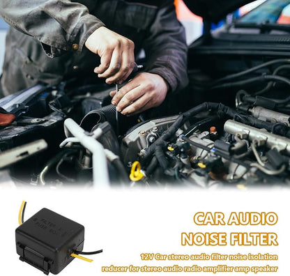 2Pcs Car Stereo Noise Filter, 12V Car Power Filter, 3.93in Amplifier Noise Filters, ABS Cars Radio Power Filters for Cars Stereos Receivers, Equalizers, Amplifier, Speaker