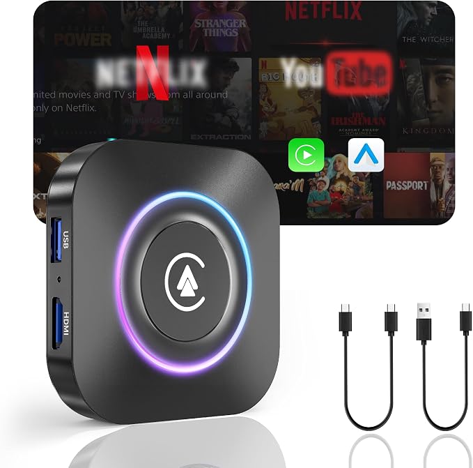 Magic Box Wireless CarPlay Adapter, Upgraded CarPlay & Android Auto, Support USB Offline Media Strea*ming, Plug & Play, Watch YouTube On Car, Magic Box for Factory Wired Car Play