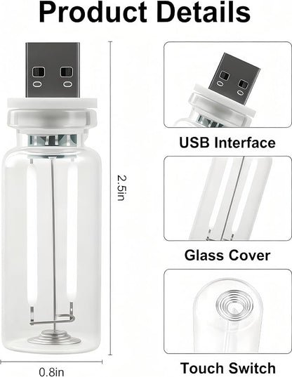 LED Car Interior Light, Touch Control USB Night Lamp, Retro Style Ambient Lighting for Auto, Bedroom, Desk (White Light)