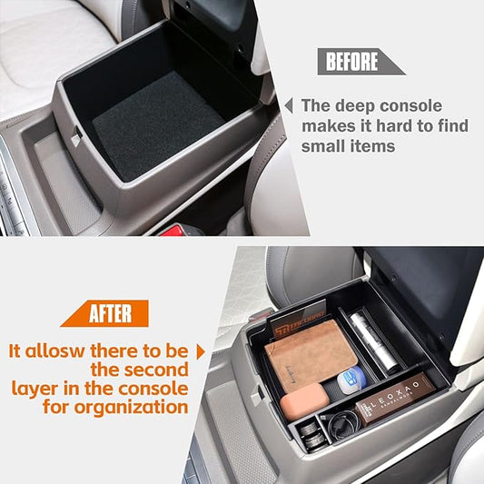TACORBO Center Console Organizer Compatible with Kia Carnival 2026 2025 2024 2023 2022 Accessories Insert Tray, KA4 MPV Armrest Secondary Storage Box, Black Trim