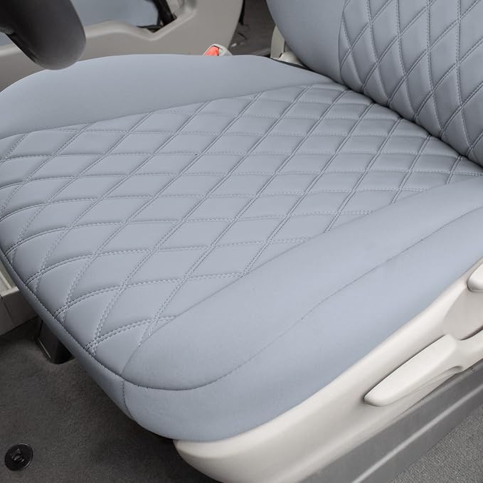 FH Group Custom Fit Car Seat Covers Specifically Made for 2011-2020 Toyota Sienna 7-8 Seater with Ultraflex Neoprene Water Resistant Automotive Seat Covers - Front Set Solid Gray