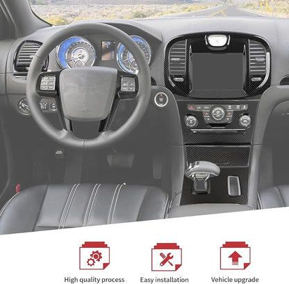 JeCar 16pcs Full Set Carbon Fiber Interior Trim Kit for 2011-2014 Chrysler 300/300C