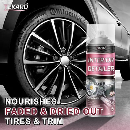 Car Interior Cleaner, Leather Cleaner, 15 oz. Large-Capacity Interior Detailer in Iron Can, Wheel Cleaner, Suitable for Cleaning Rubber, Plastic, and Leather Surfaces Inside Vehicles (2 Bottle)