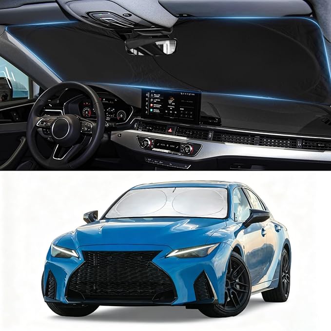 Windshield Sunshade for Lexus is 2014-2025 2026 for Lexus IS 300, IS350, IS 500, IS 250, IS 200T Custom-Fit Lexus is Sun Visor Protector, Front Window Sun Shade Cover Block Heat Shield Car Accessories
