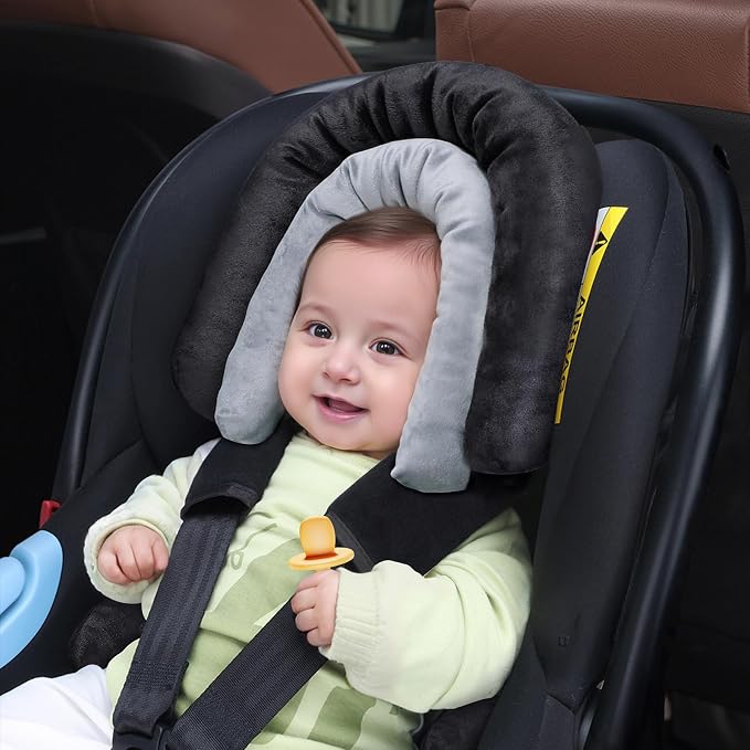COOLBEBE Upgraded 3-in-1 Baby Body Support & Strap Covers Set for Newborn Infant - Extra Soft Car Seat Insert Cushion Pad, Perfect for Car Seats, Strollers, Swing, Black