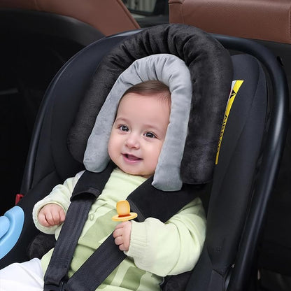 COOLBEBE Upgraded 3-in-1 Baby Body Support & Strap Covers Set for Newborn Infant - Extra Soft Car Seat Insert Cushion Pad, Perfect for Car Seats, Strollers, Swing, Black