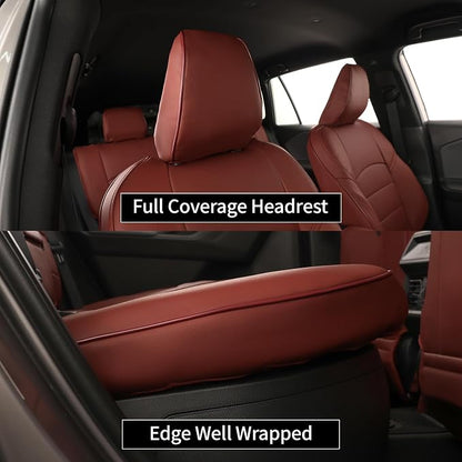 EKR Rav4 Seat Covers Custom Fit for Toyota Rav4 (Hybrid) Woodland/Limited 2026, Leather Car Seat Cover Full Set for SUV,Faux Leather(Burgundy)