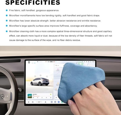 Ohleats Car Screen Cleaner, Microfiber Auto Screen Cleaning Pad, Foldable Touch Screen Cleaner Cloth for Vehicle Dashboard LCD Display, Car Cleaning Kits
