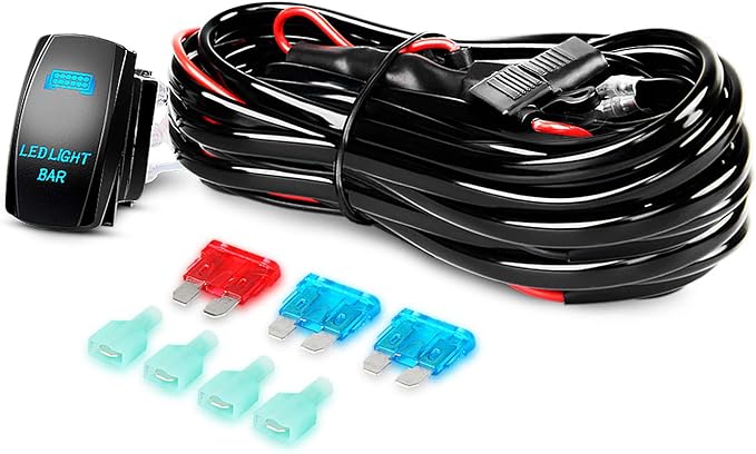 Nilight LED Light Bar 2PCS 18W Spot Led Pods Off Road Lights 12V 5Pin Rocker Switch Bar Wiring Harness Kit 2 Leads for Truck SUV ATV UTV