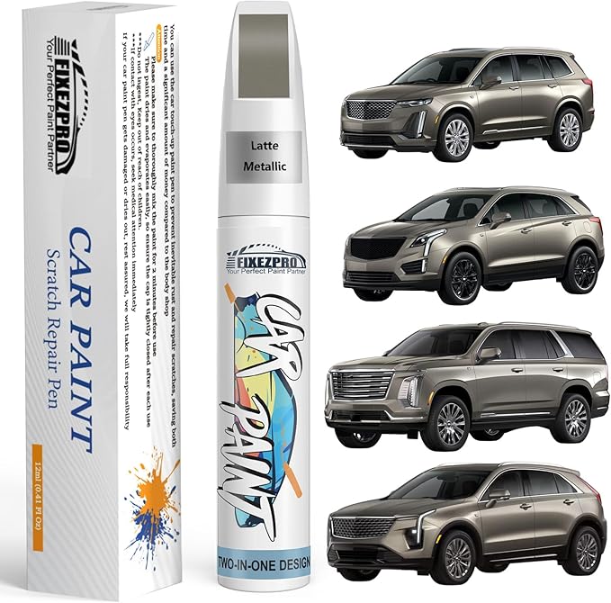 Latte Metallic(G5D/WA615G) Touch Up Paint for Cadillac, Exact Color Match Car Paint Scratch Repair Remover Pen Kit Fix Vehicle Chips and Automotive Nicks Scuff