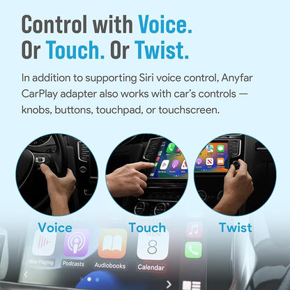 A4 Wireless CarPlay Adapter for iPhone, Android Auto for Android Phone, Dual-core 5G Chip (Upgraded), 5.8Ghz WiFi No Lag, Car Play Dongle with USB-C Cable for OEM Wired CarPlay/AndroidAuto Car 2016+
