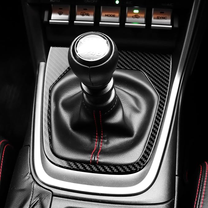 AIRSPEED Hard Carbon Fiber for Toyota GR86 Subaru BRZ 2021 2022 2023 2024 2025 Car Gear Shift Panel Cover Center Console Gearbox Panel Interior Trim Accessories, Black, Manual Transmission