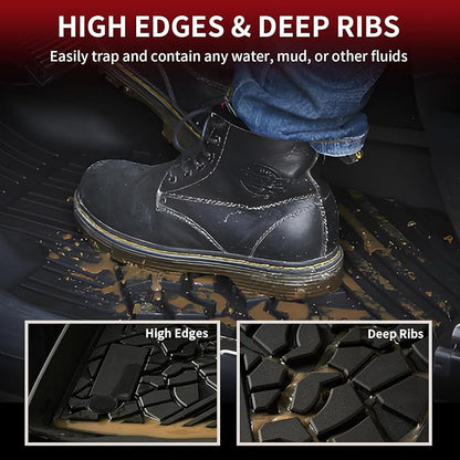 LASFIT Floor Mats & Trunk Mat for Jeep Grand Cherokee 2016-2021 Grand Cherokee WK 2022 All Weather TPE Custom Fit Car Cargo Liner Black