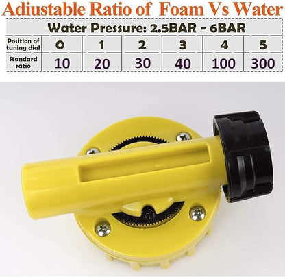 Foam Cannon for Garden Hose，Adjustment Ratio Dial Foam Gun,Car Wash Soap Spray Foamer Yellow