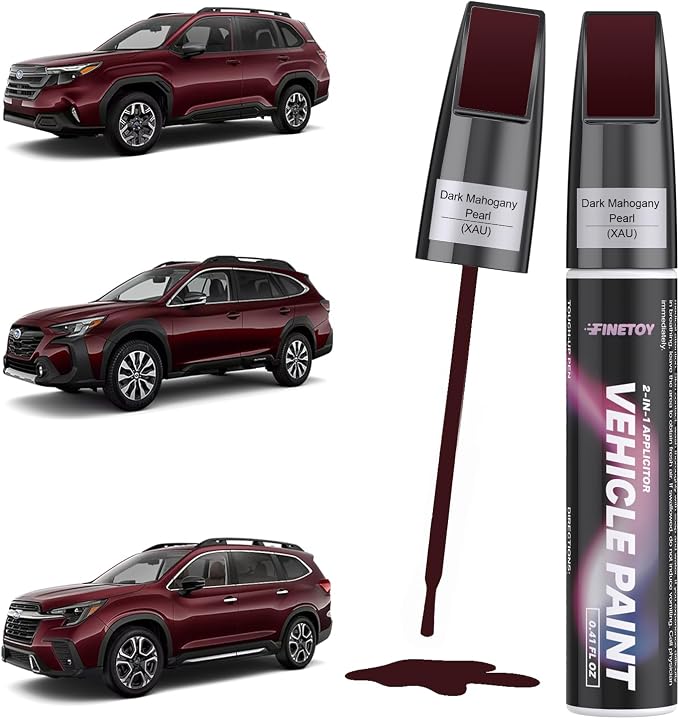 Dark Mahogany Pearl(XAU) Touch up Paint for Subaru, Quick & Easy Fix for Car Scratches, 2 in 1 Car Touch up Paint with Pen Tip and Brush, Auto Scratch Repair Pen with Exact Color Match