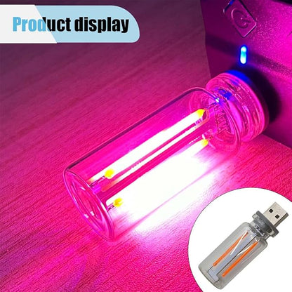 USB LED Atmosphere Light, Plug-in USB Ambient Retro Lamps, Mini LED Car Interface Charging Night Light for Hallway, Bedroom (Pink)