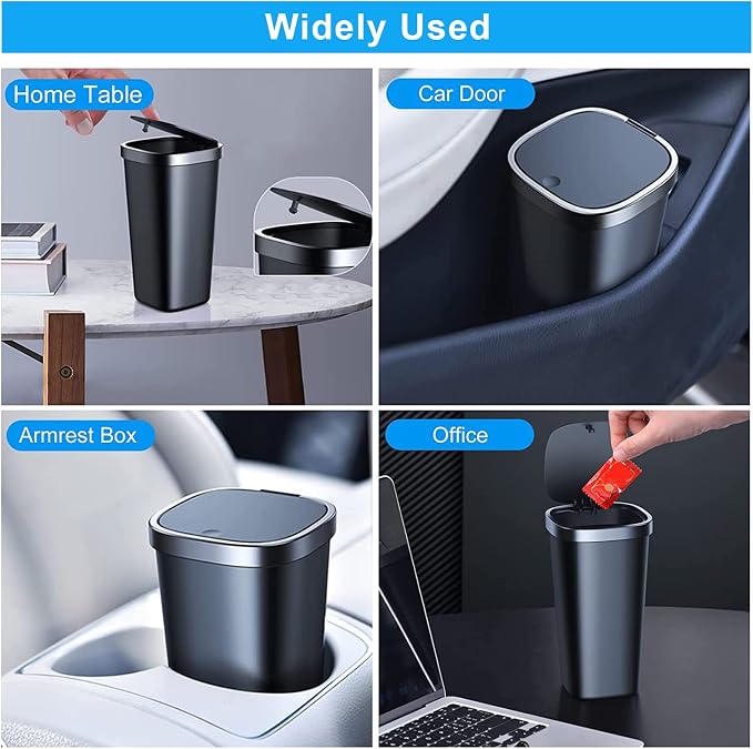Mini Trash Bags, [9 Roll] Car Trash Bag,[PE]Mini Garbage Bags for Car Trash Can with Tear-Resistant Black Discreet Design Perfect Waste Disposal for Pet Home Office On-The-Go Travel