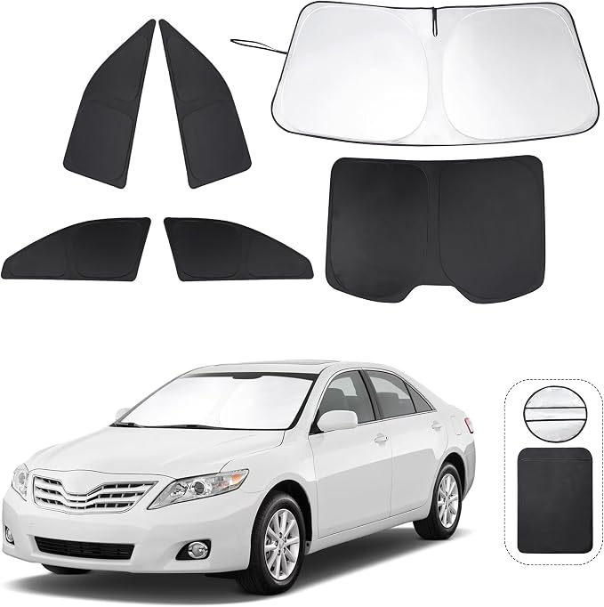 TINGLU Window Shades for Toyota Camry 2007-2011 Accessories Car Side Full Windows Windshield Sun Shade Sun UV Rays & Privacy Protection for Camping,Napping,Relaxing 6PCS