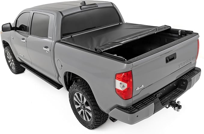 Rough Country Soft Roll-Up Truck Bed Cover for Toyota Tundra (2007-2021) - Fits 5'7 Bed, Weather-Resistant Tonneau Bed Cover