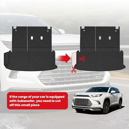 LASFIT Cargo Mat for Toyota Grand Highlander 2026 2025 2024 (Not for Highlander), All Weather TPE Custom Fit Rear Trunk Mat for 2026-2024 Grand Highlander Cargo&Backrest Mats