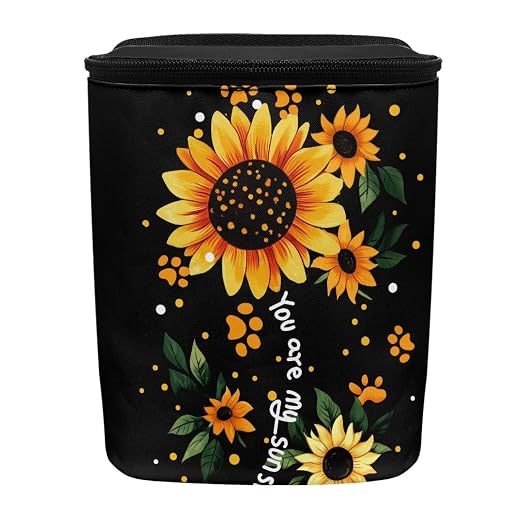 BIGCARJOB Sunflower Car Garbage Can Hanging Cute Dog Paw Trash Bag for Back Seat Auto Interior Storage Bags Car Trash Interior Accessories for Womens