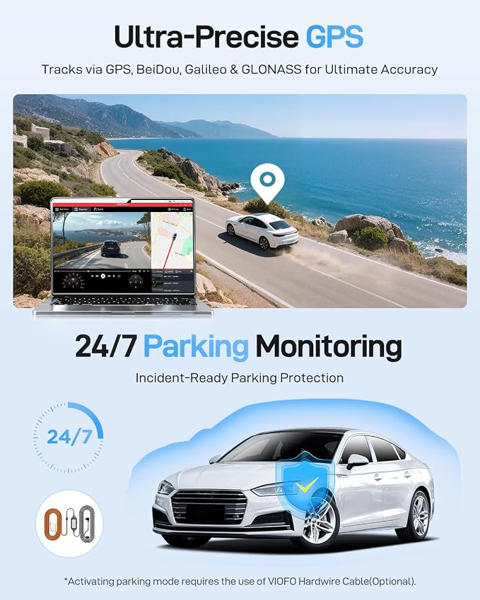 VIOFO A229 Ultra 2CH Dual 4K Dash Cam Front and Rear, Dual STARVIS 2 IMX678 Sensors & 2-Channel 4K HDR, Faster 5GHz Wi-Fi & Precise GPS Car Camera, Voice Control, Super Night Vision 2.0