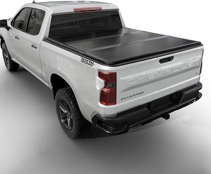 Toptiny Hard Folding Truck Bed Tonneau Cover |THTF030|Fits Chevy/GMC Silverado/Sierra 1500(2007-2026) 2500 3500 HD(2007-2019), Works w/MultiPro/Flex Tailgate 6' 7" Bed (79.4")