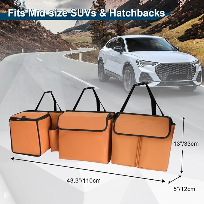 Deluxe Leather Trunk and Backseat Organizer for Car SUVs & RVs, Detachable Storage Modules with Built-in Cooler, Patent Pending