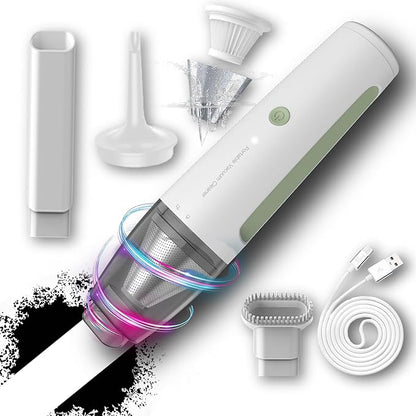 PATO Cordless Handheld Vacuum Cleaner, Mini Car Vacuum with PowerfulSuction, 1800mAh high-CapacitybatteryPortable Dust Collector Pearl White