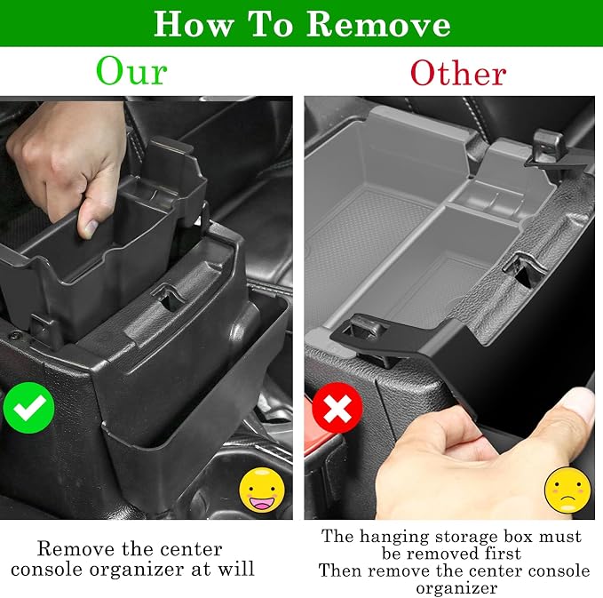 Eamplest 4PCS Center Console Organizer for 2018-2022 2023 Jeep Wrangler JL JLU and Gladiator JT Accessories Gear Shift Side Tray Organizer,Hanging Armrest Storage Box (Not for JK/JKU)