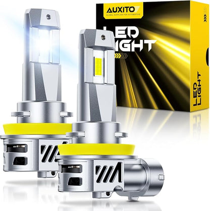 AUXITO H11 H8 H9 LED Bulbs, 80000LM 15X Brighter, 5-Min Plug and Play, 6500K Daylight, 60000H Lifespan, Error-Free, Pack of 2