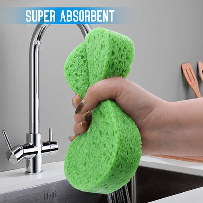 3PCS Car Wash Sponge, Heavy Duty Car Sponges for Washing, Car Accessories Large Sponges for Cleaning, Automotive Cleaning Supplies, Eco Friendly Sponge (7.68 x 3.74 x 1.38 Inch), Green